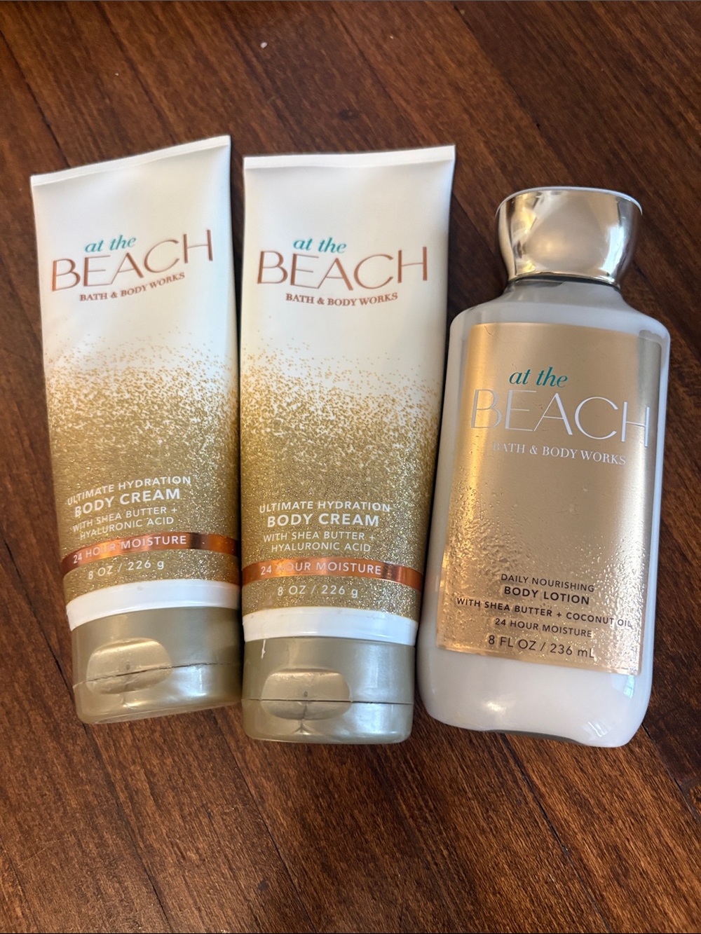 Bath & Body Works At The Beach Body Cream & Lotion - Gold, White